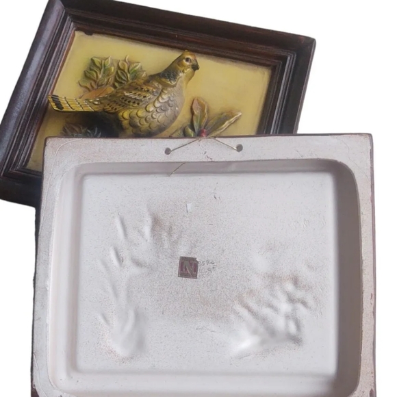 Vintage NAPCO 3D Plaque Picture Ruffled Grouse Mallard Duck Drake Set Of 2 - Picture 7 of 13